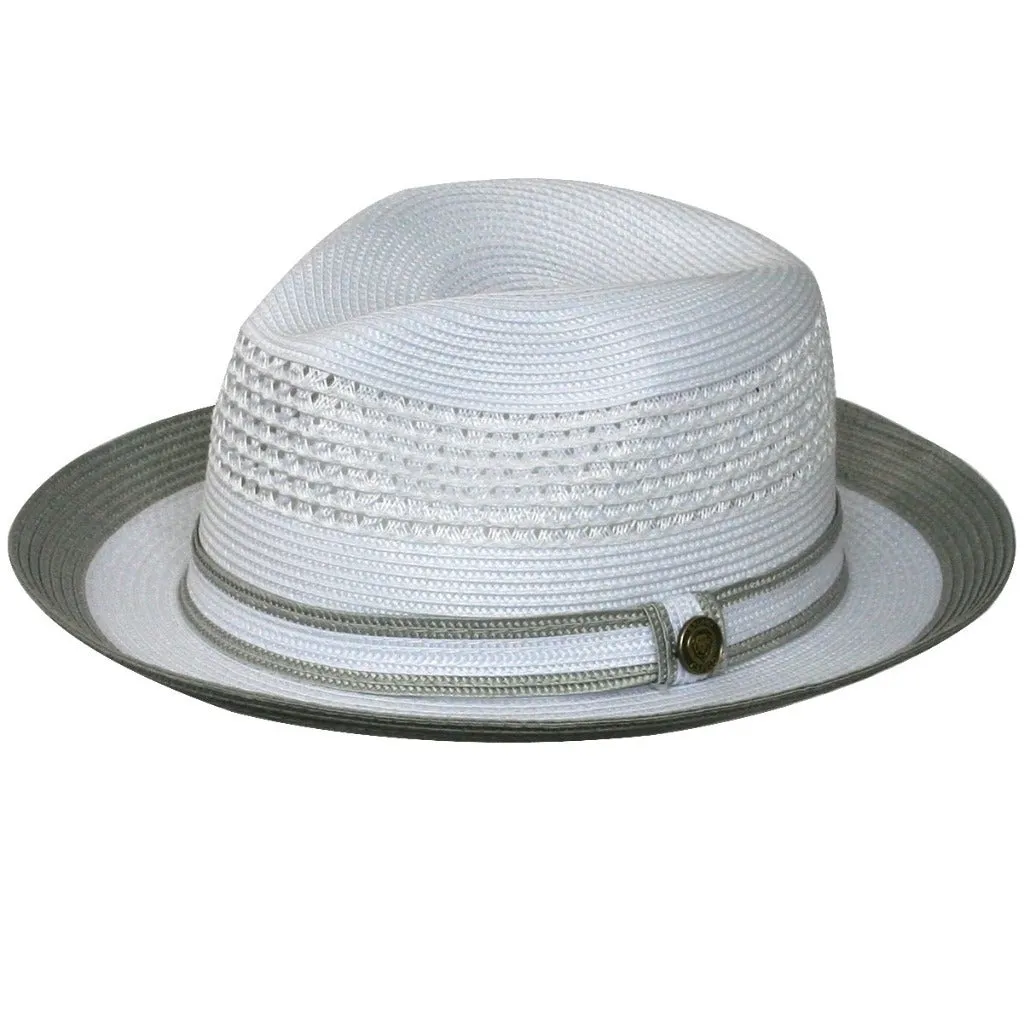 Bruno Capelo Dayton Two-Tone Straw Fedora