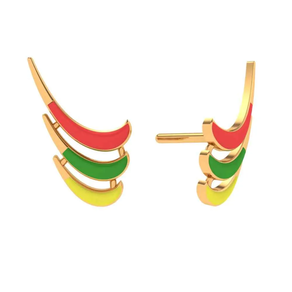 Colourful Gold Studs