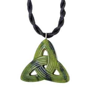 Connemara Marble Carved Trinity Knot Pendant Necklace