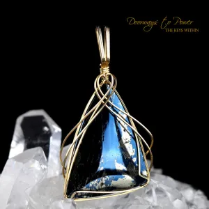 Covellite Crystal Pendant 14k