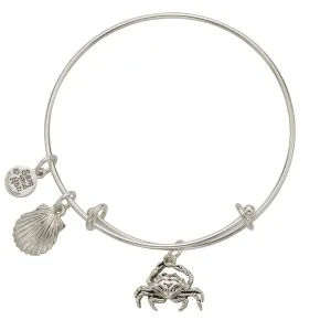 Crab Scallop Shell Charm Bangle Bracelet