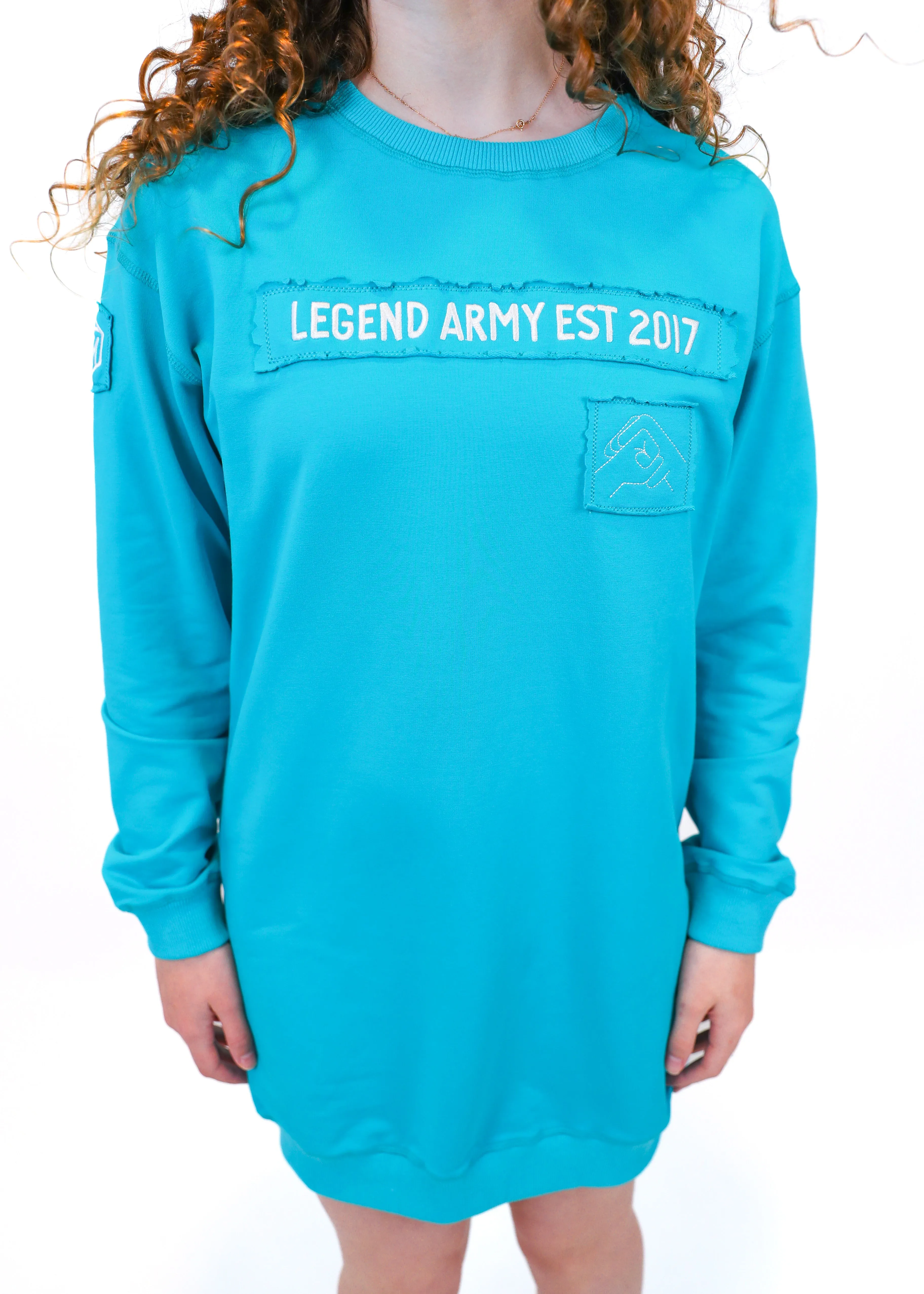 Crew Jumper Dress - Aquamarine