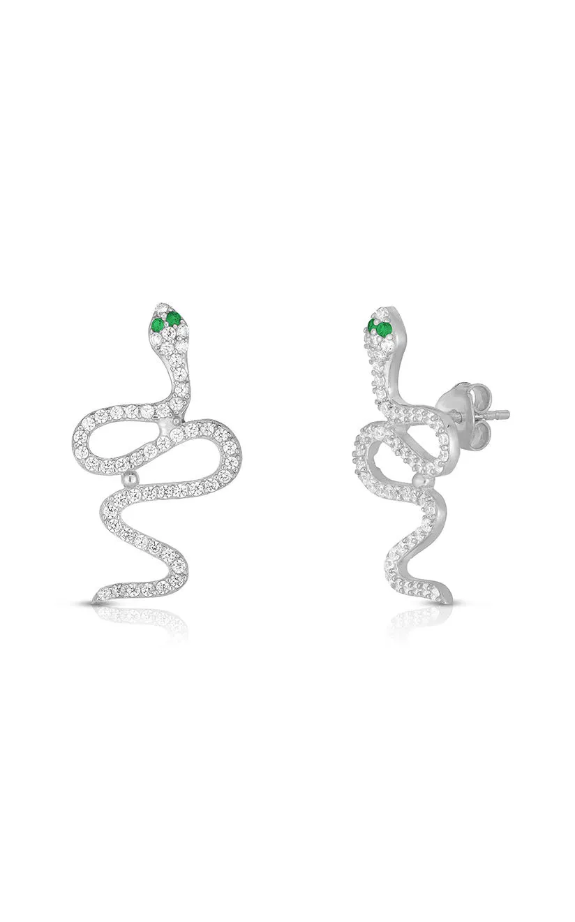 CZ Snake Stud Earring