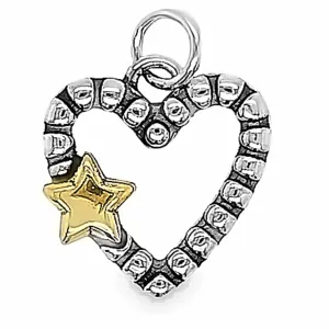 D1931 Beaded Heart Charm Pendant