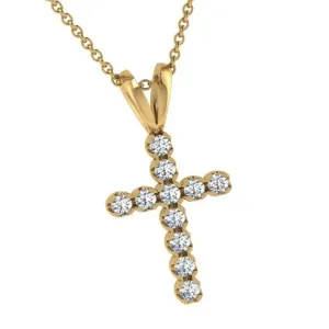 Diamond Cross Pendant 14k Gold