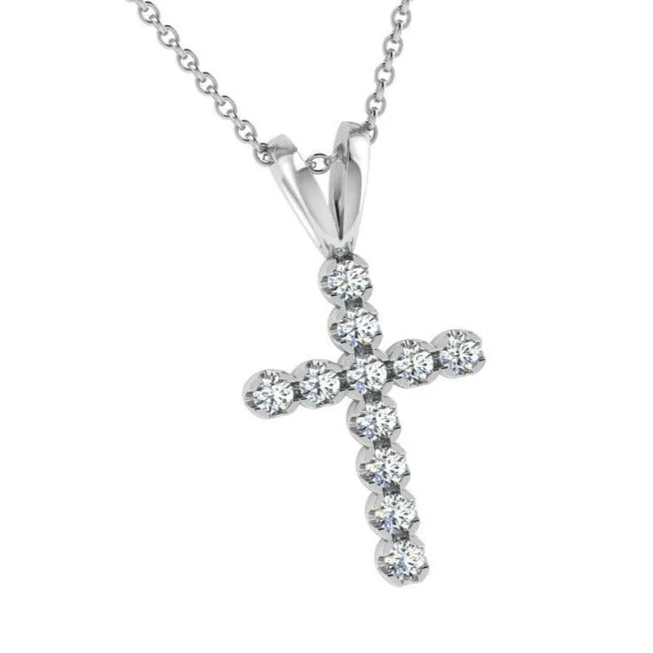 Diamond Cross Pendant 14k Gold