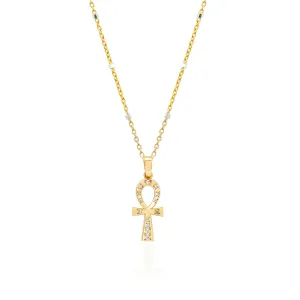 Diamond Eternal Ankh Cross Necklace | Ready to Ship