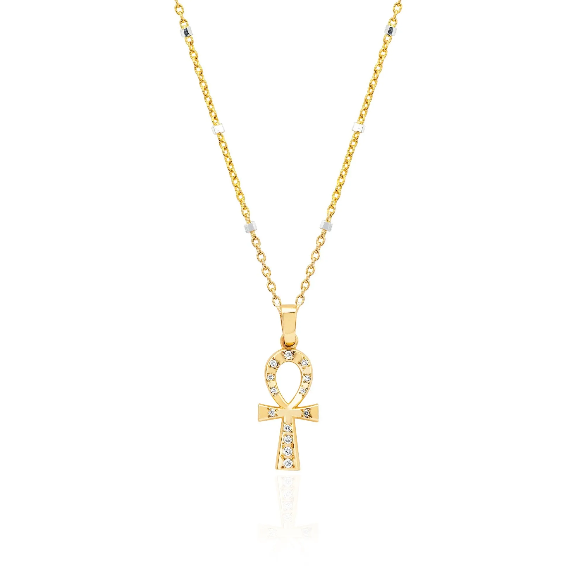 Diamond Eternal Ankh Cross Necklace | Ready to Ship