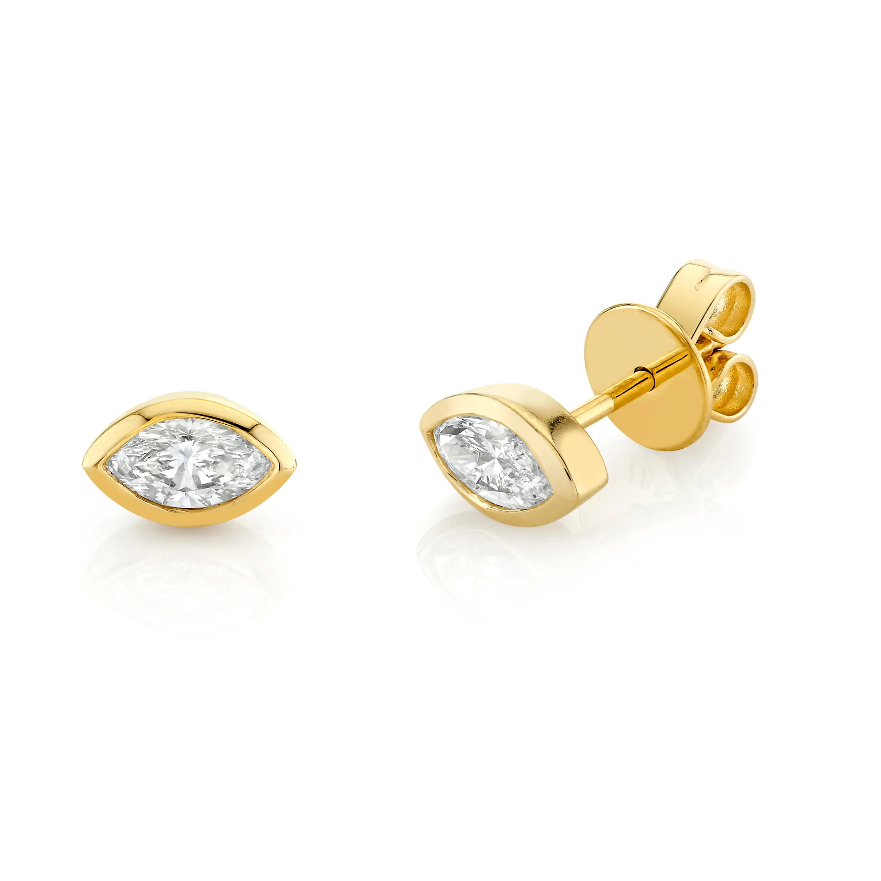 DIAMOND MARQUISE BEZEL STUDS