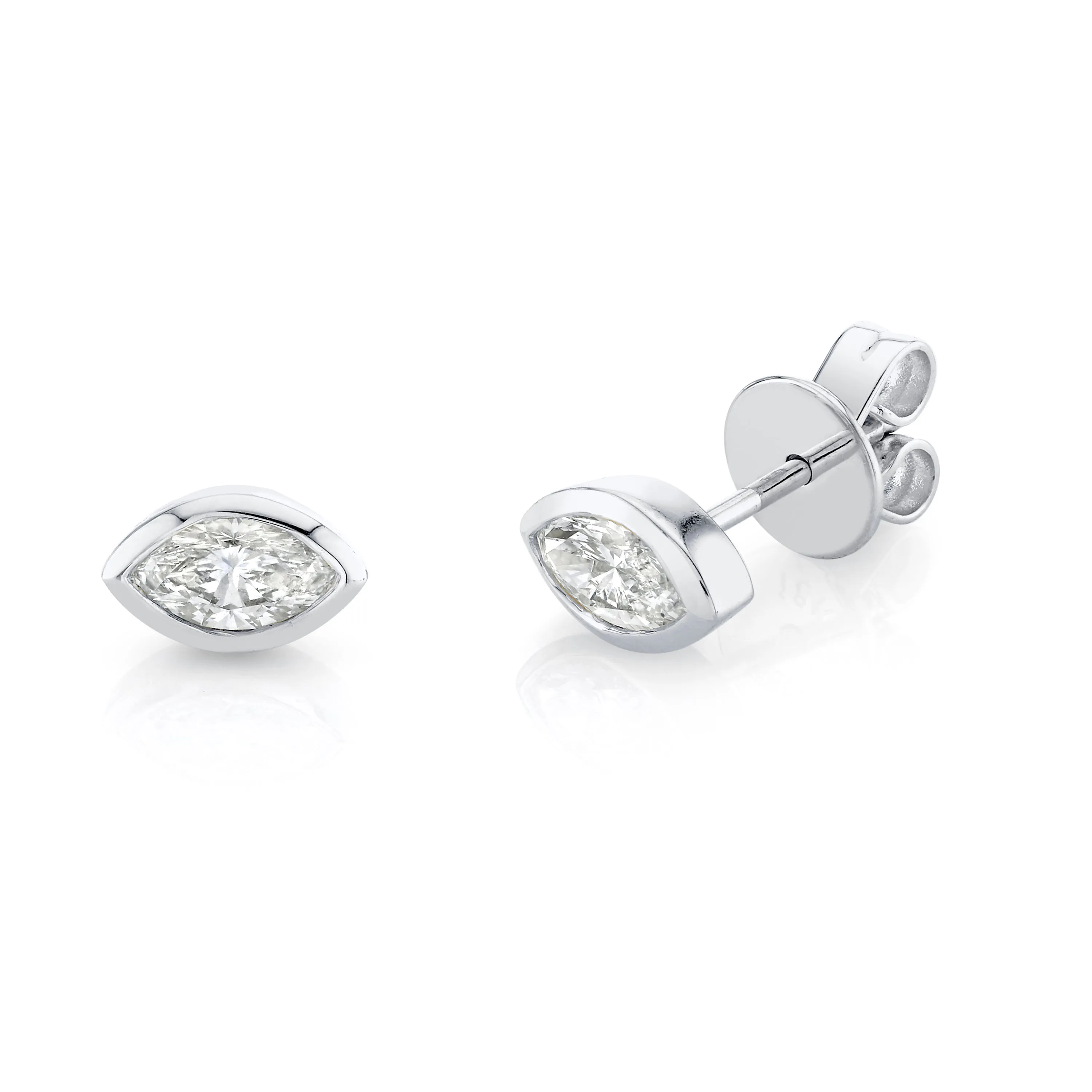 DIAMOND MARQUISE BEZEL STUDS