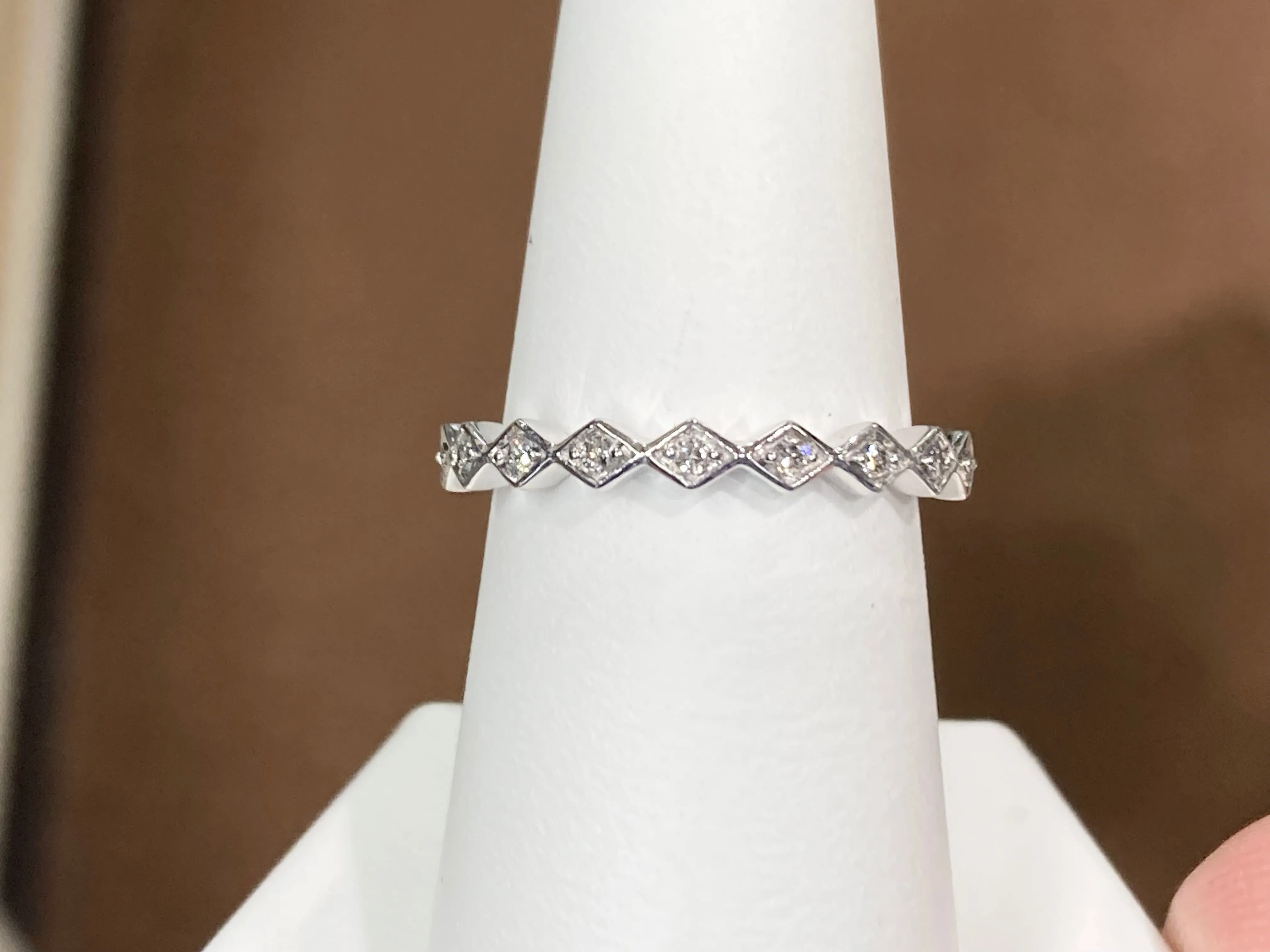 Diamond Silver Band 0.10 Carats