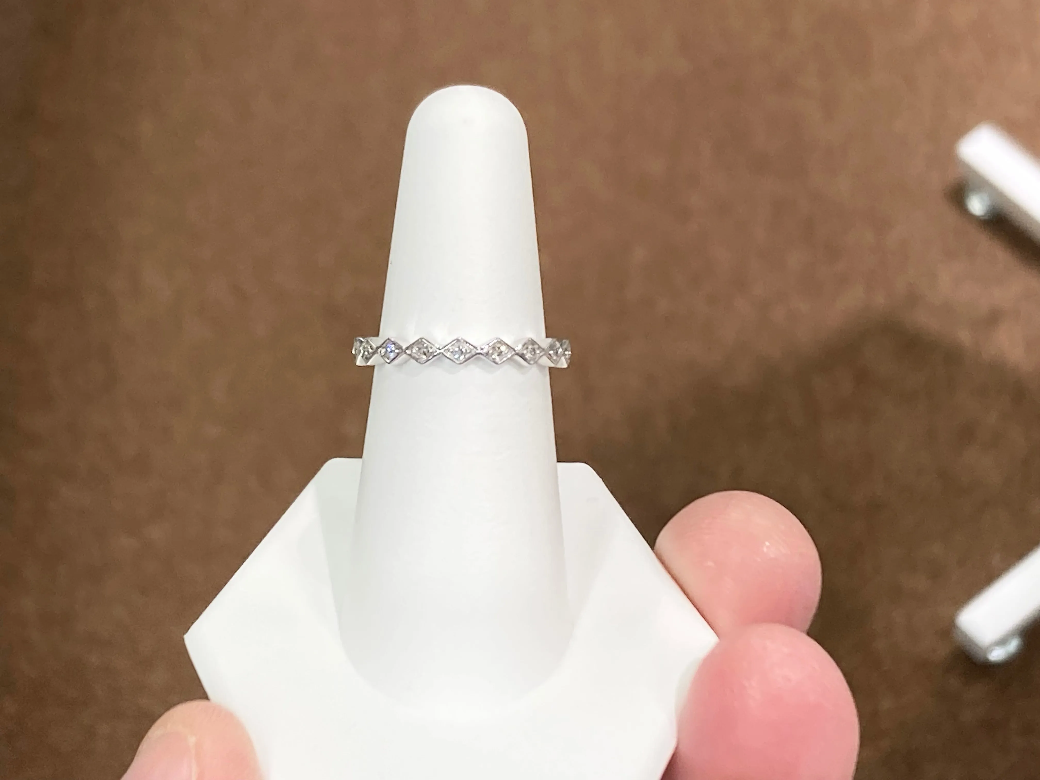 Diamond Silver Band 0.10 Carats