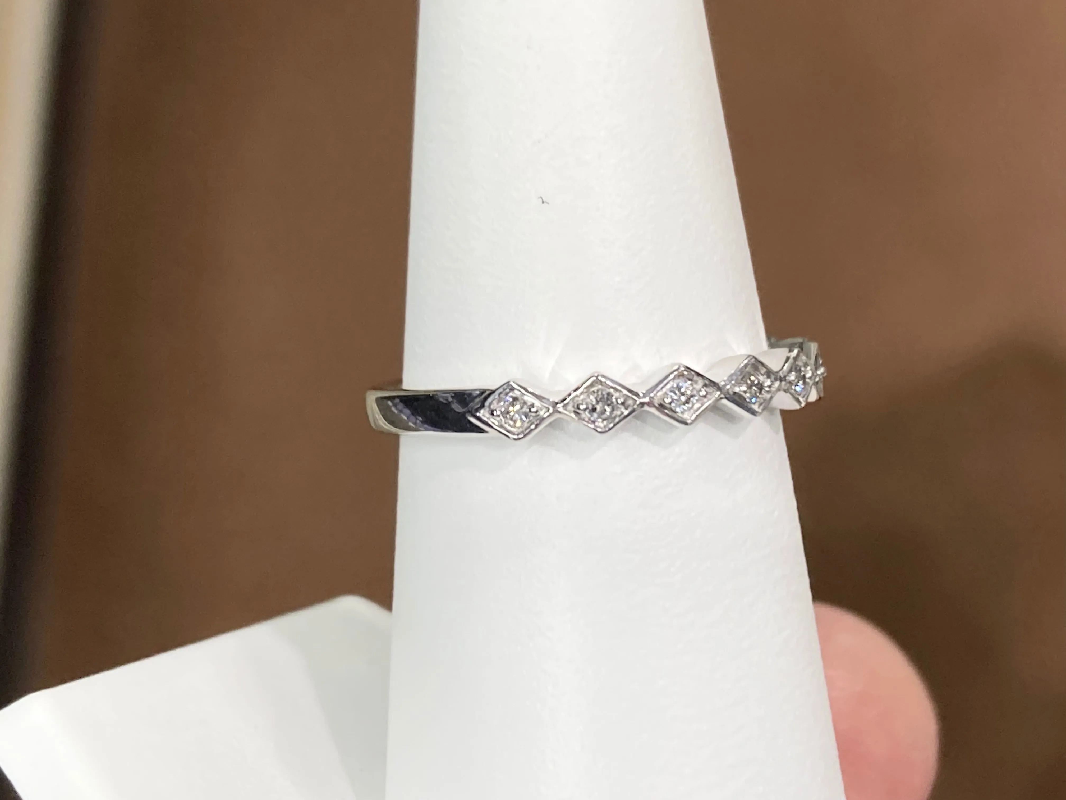 Diamond Silver Band 0.10 Carats