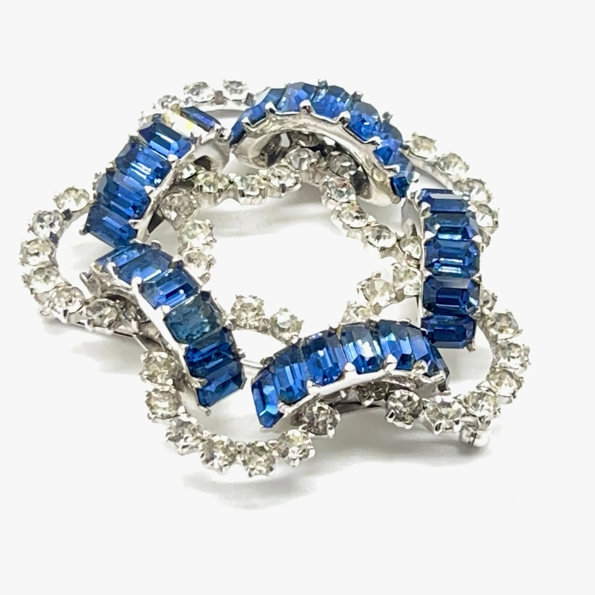 Dior 1950's Blue Crystal Pin/Earring Set