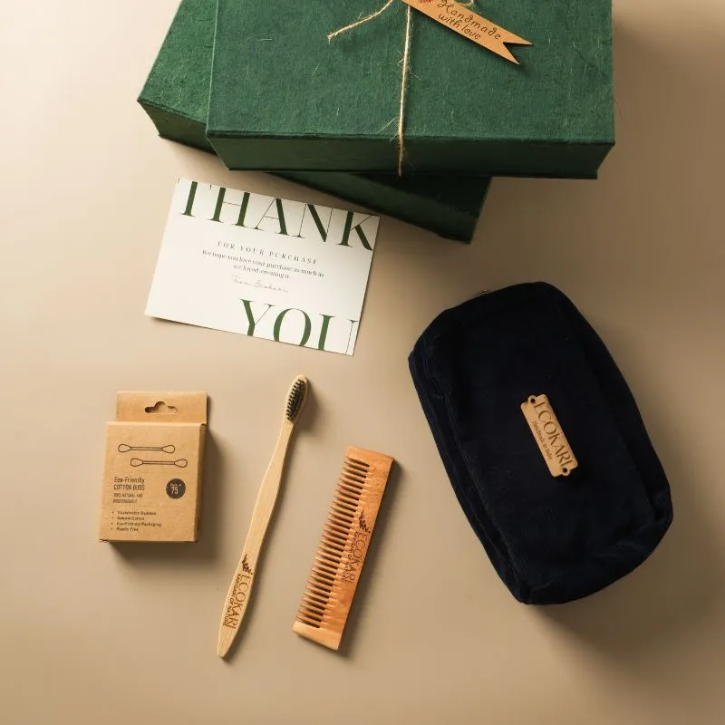 Ecokari Eco Men's Grooming Gift Set | Bamboo & Neem Kit