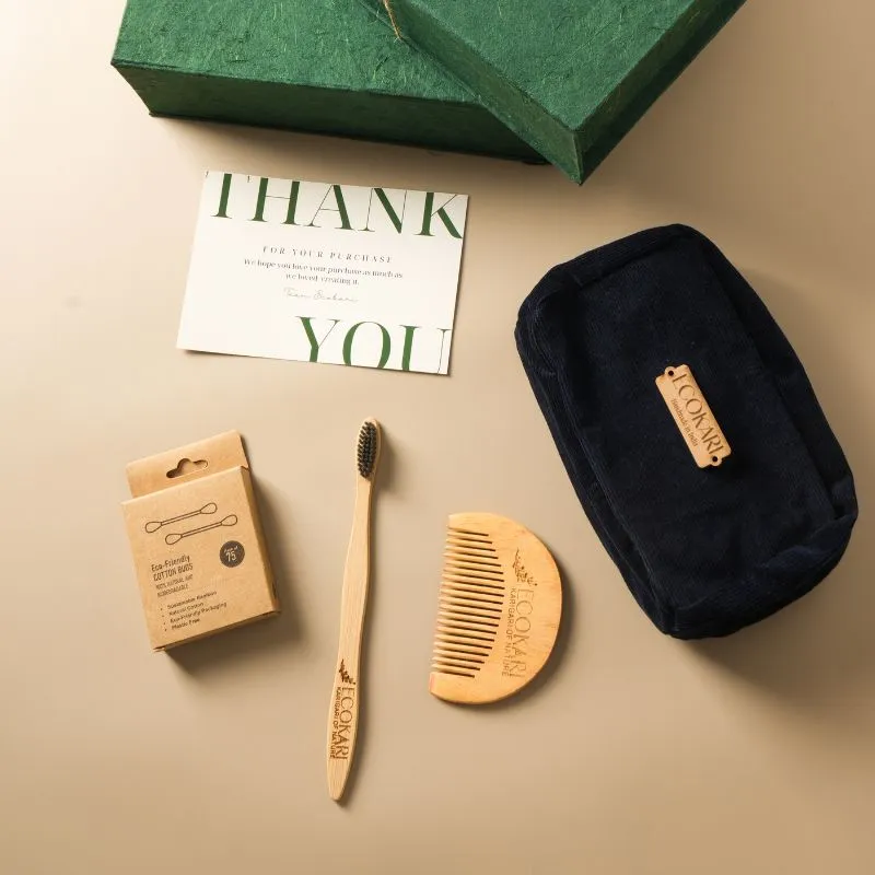 Ecokari Eco Men's Grooming Gift Set | Bamboo & Neem Kit