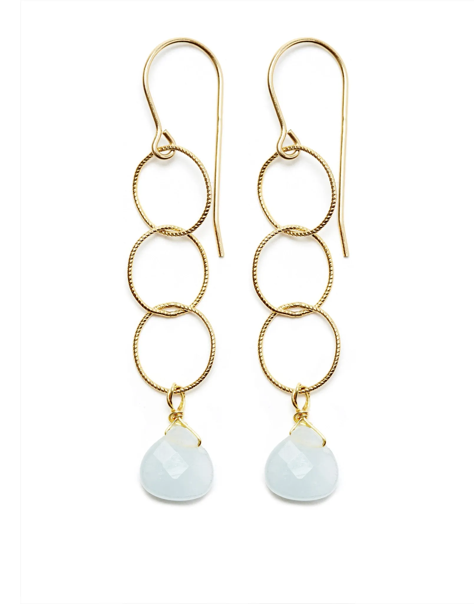 Elsa Earrings - gold/aquamarine