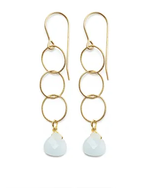 Elsa Earrings - gold/aquamarine