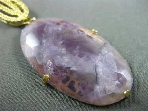 ESTATE LARGE .45CT YELLOW TOPAZ & AMETHYST 18KT YELLOW GOLD LARIAT NECKLACE