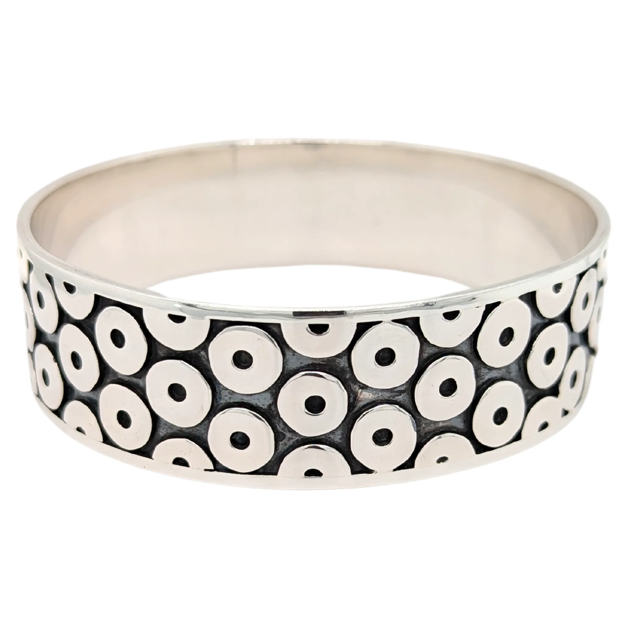 Estate: Sterling Silver Dot Slip-on Bangle