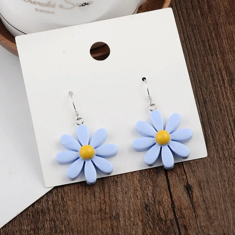 Explosive Earrings Resin Daisy Flowers All-match