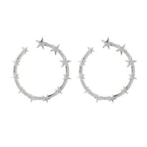 Fashion Temperament Star Earrings Five-pointed Star Metal Three-dimensional