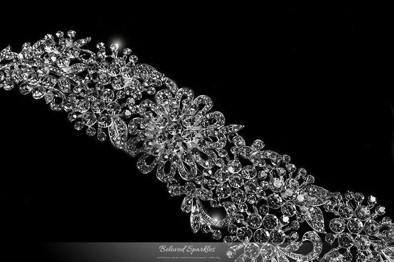 Faye Flower Draping Hair Comb | Crystal