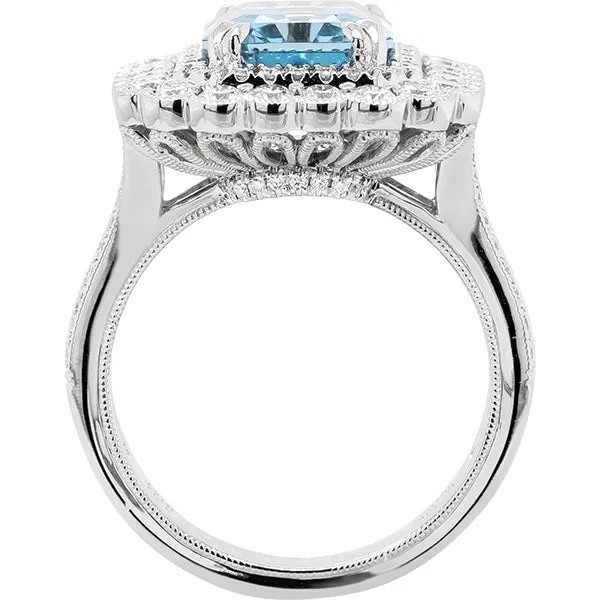 Gems of Distinction Collection's 14k White Gold 5.03ct Aquamarine & 1.23ctw Diamond Ring