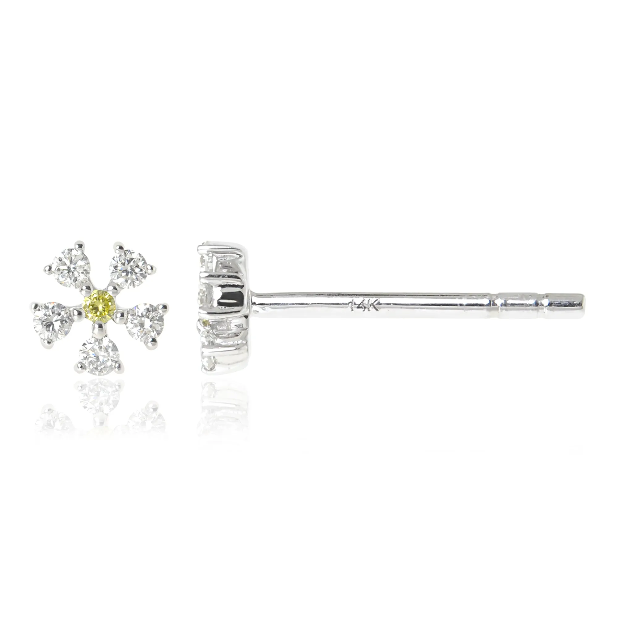 Gemstone 14K Daisy Stud