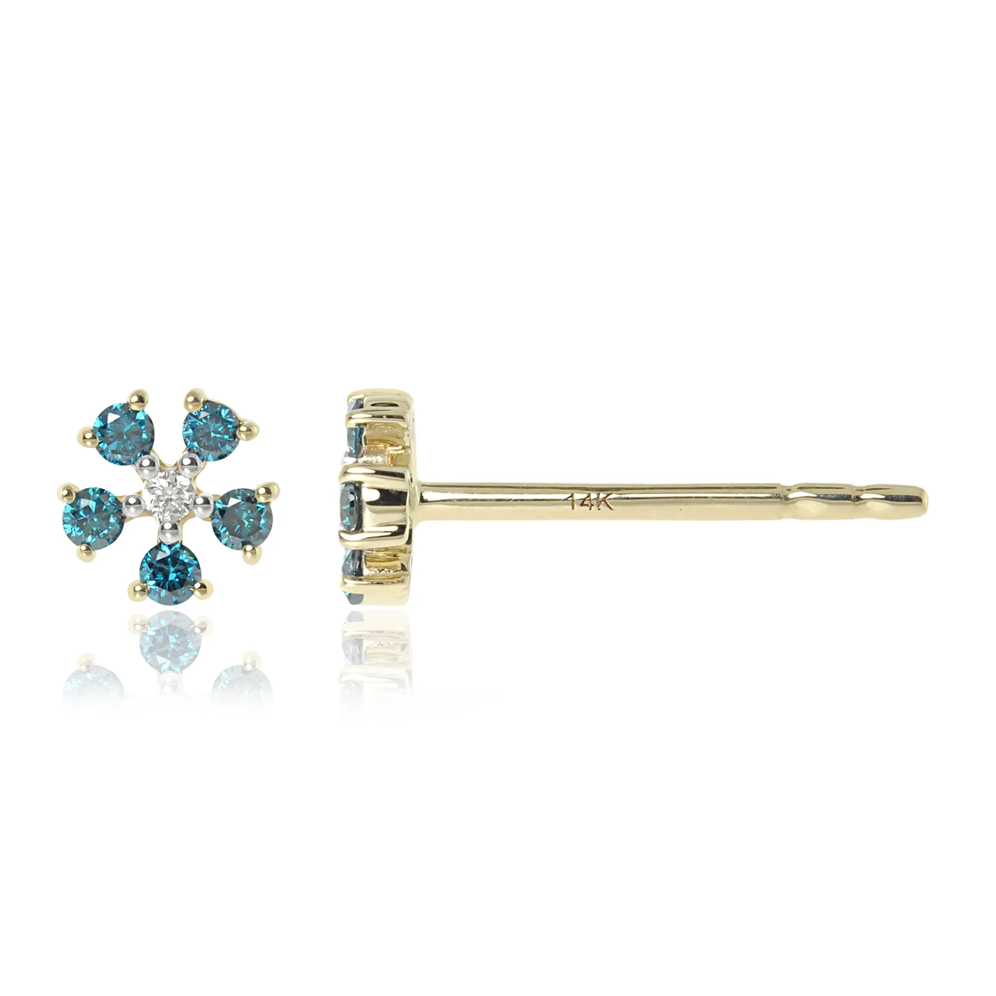 Gemstone 14K Daisy Stud