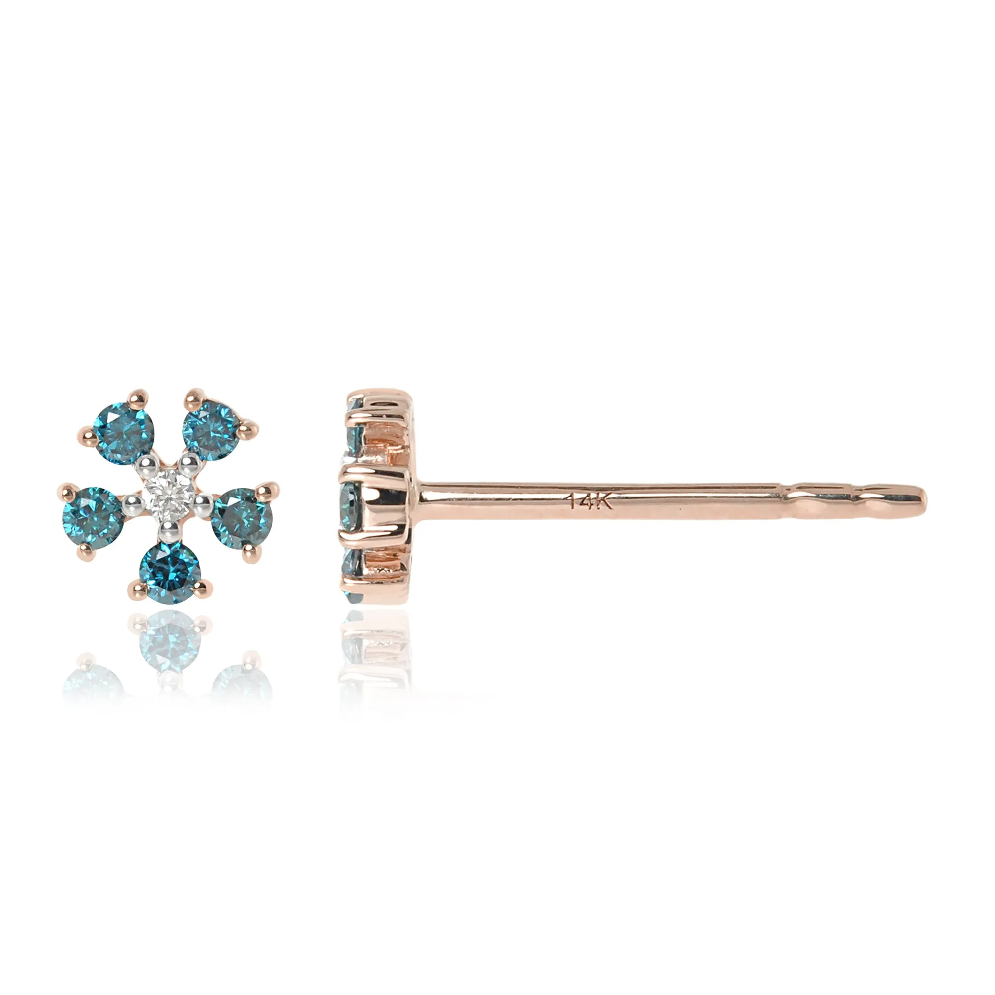 Gemstone 14K Daisy Stud