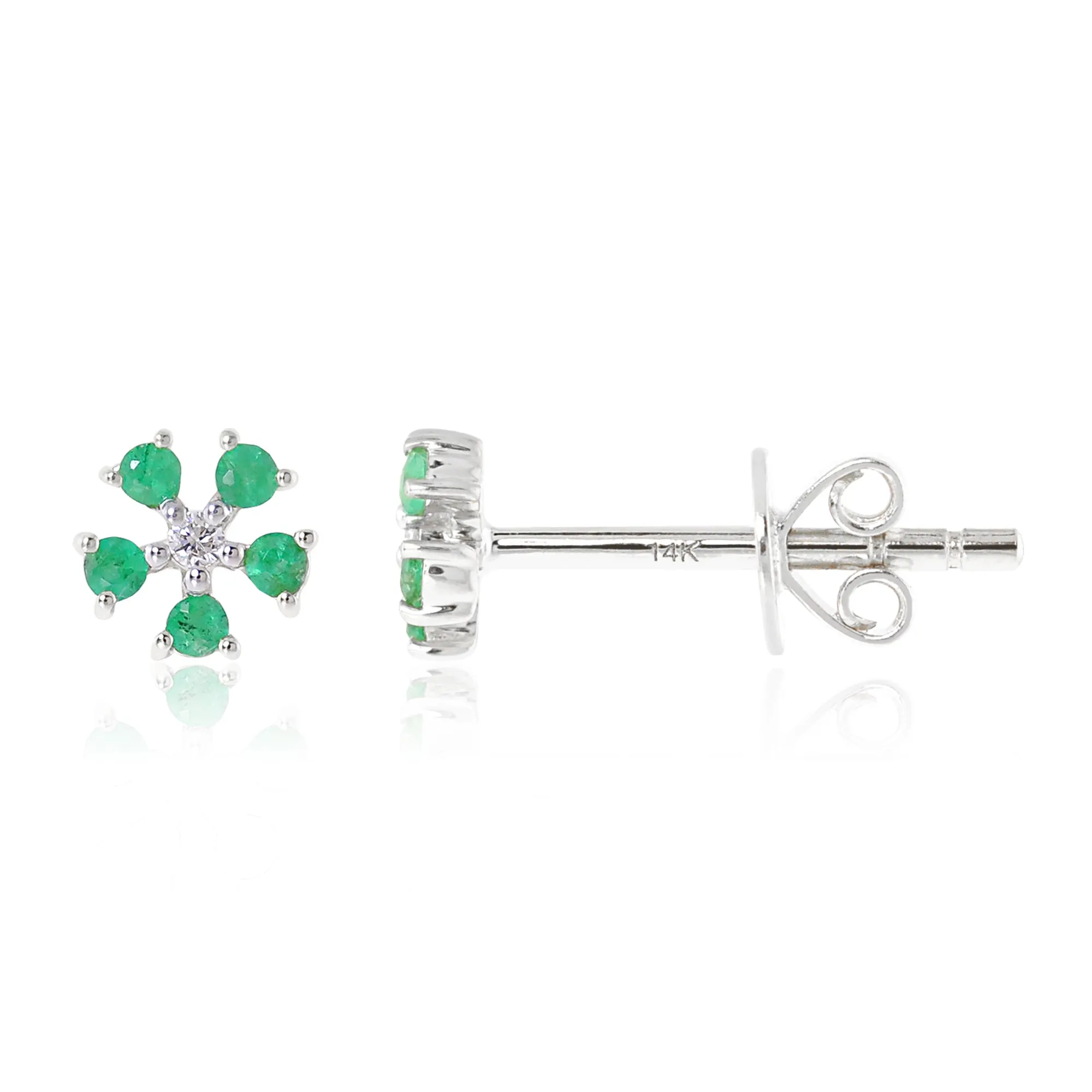 Gemstone 14K Daisy Stud