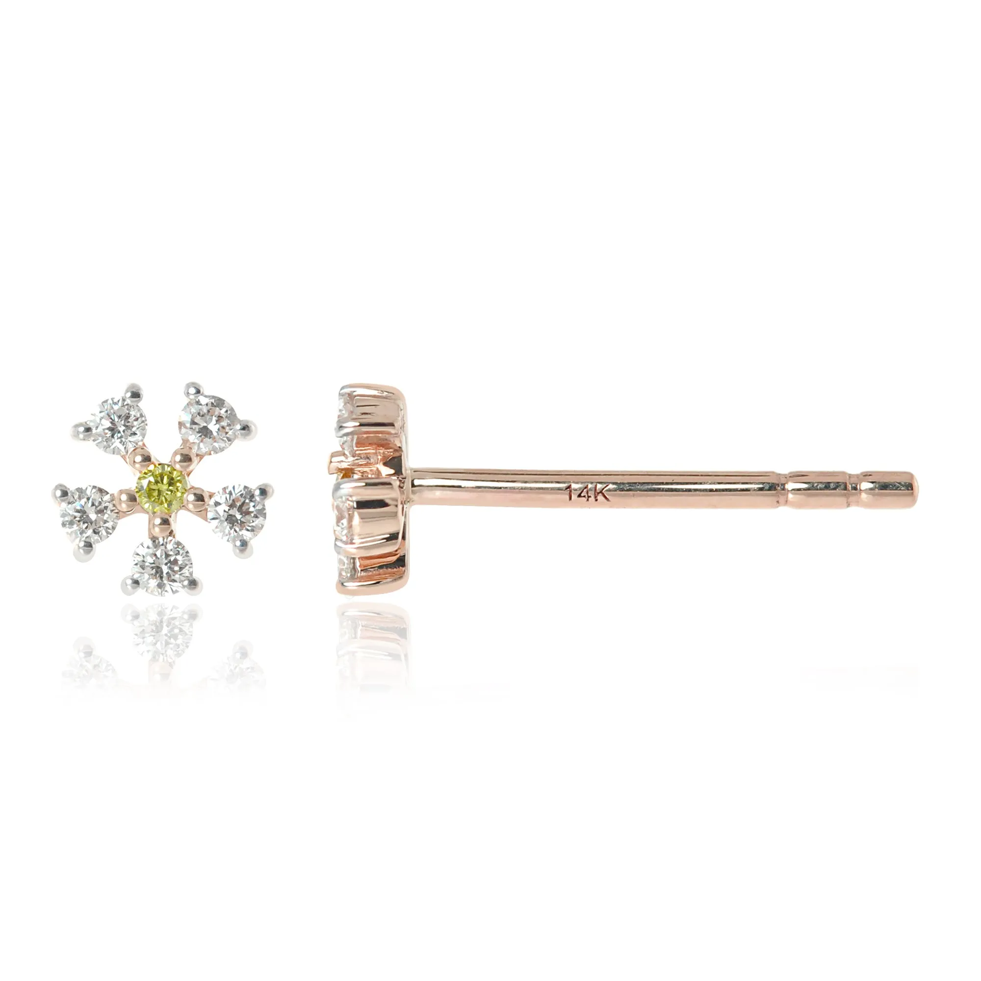 Gemstone 14K Daisy Stud