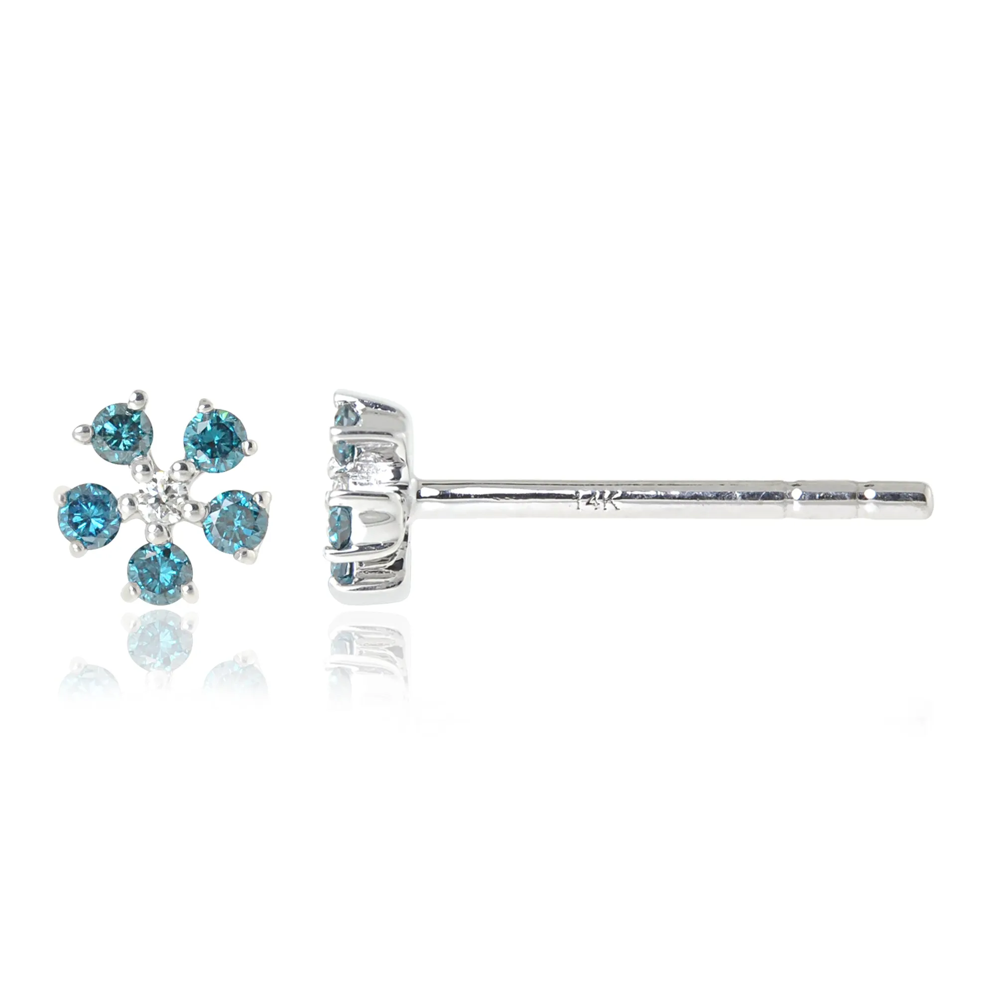 Gemstone 14K Daisy Stud