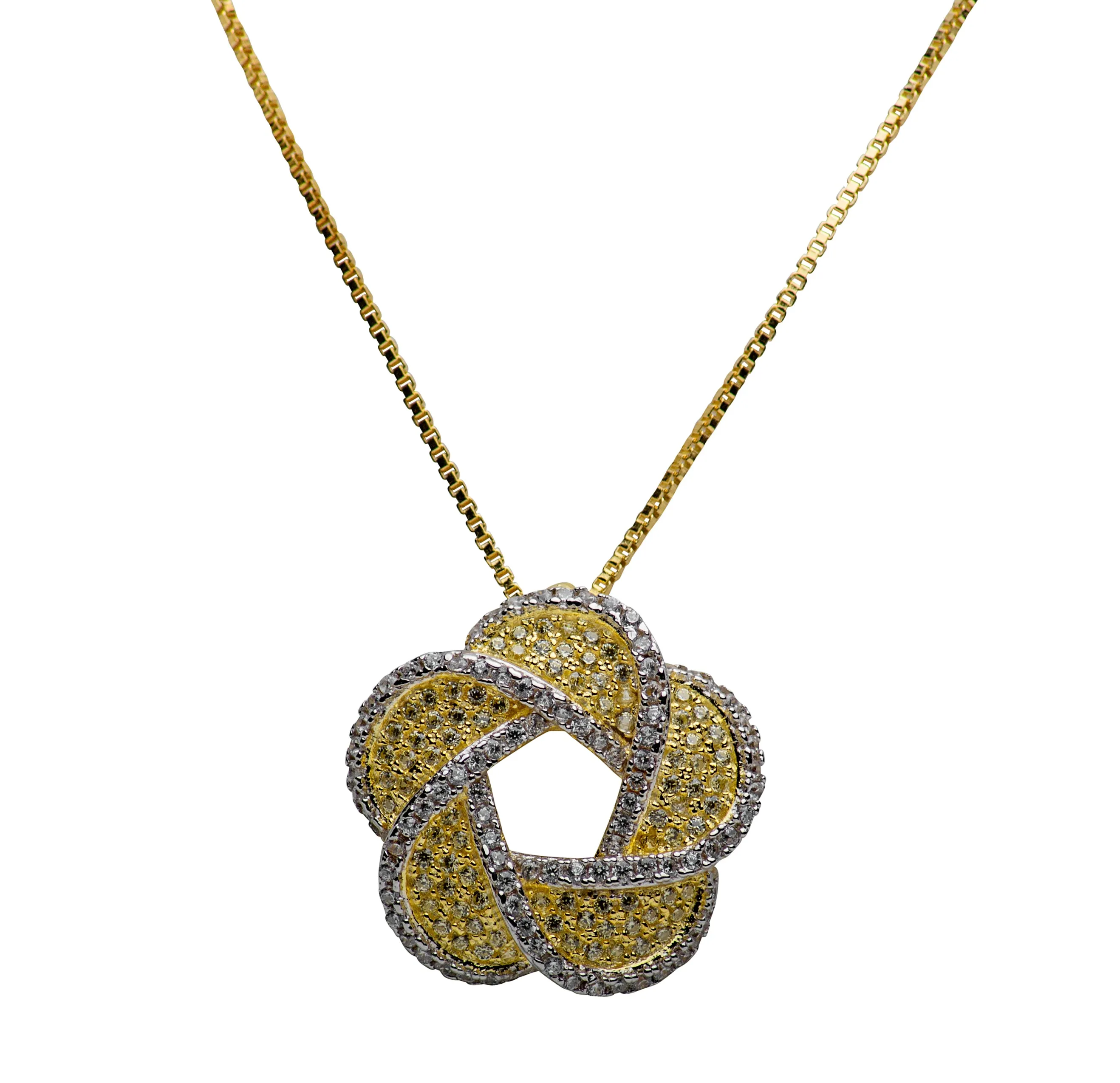 Gold Floral Pendant Necklace