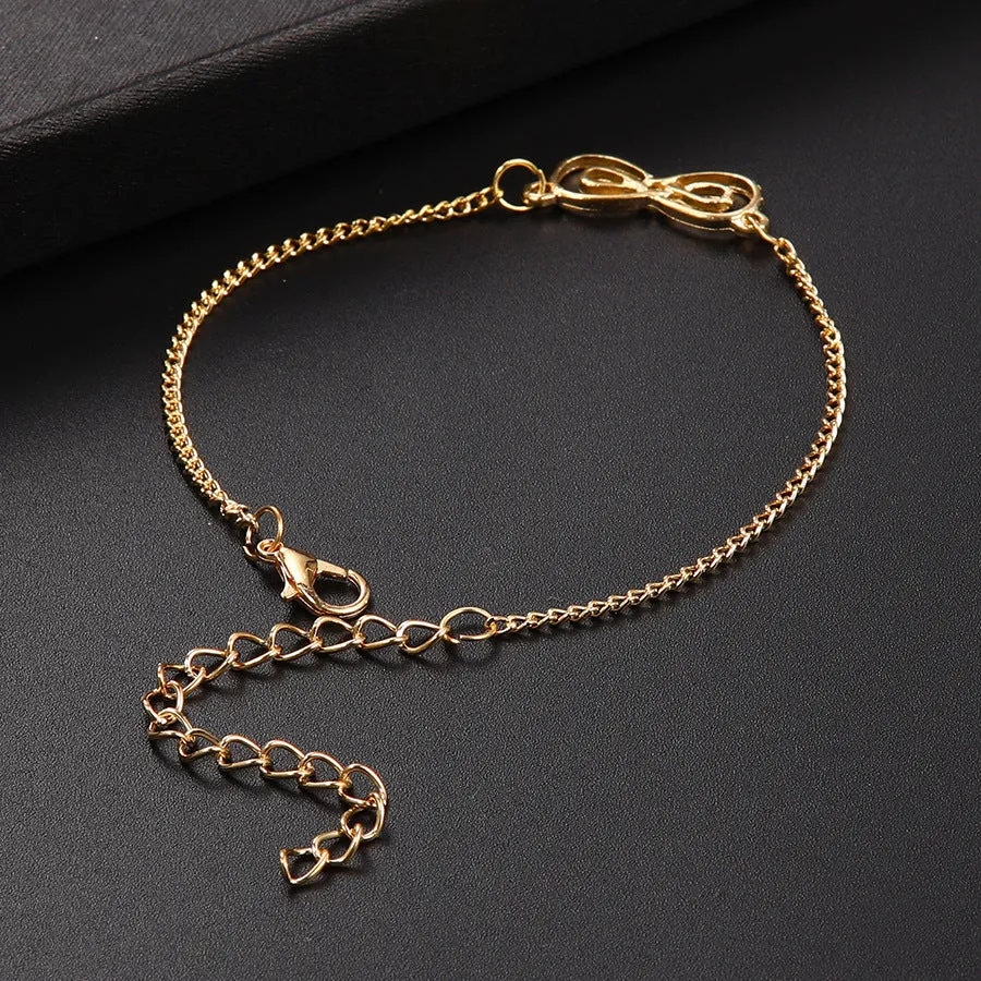 Heart-Shaped 8-Character Love Six-Piece Anklet Female