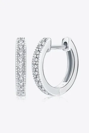 Inlaid Moissanite Hoop Earrings