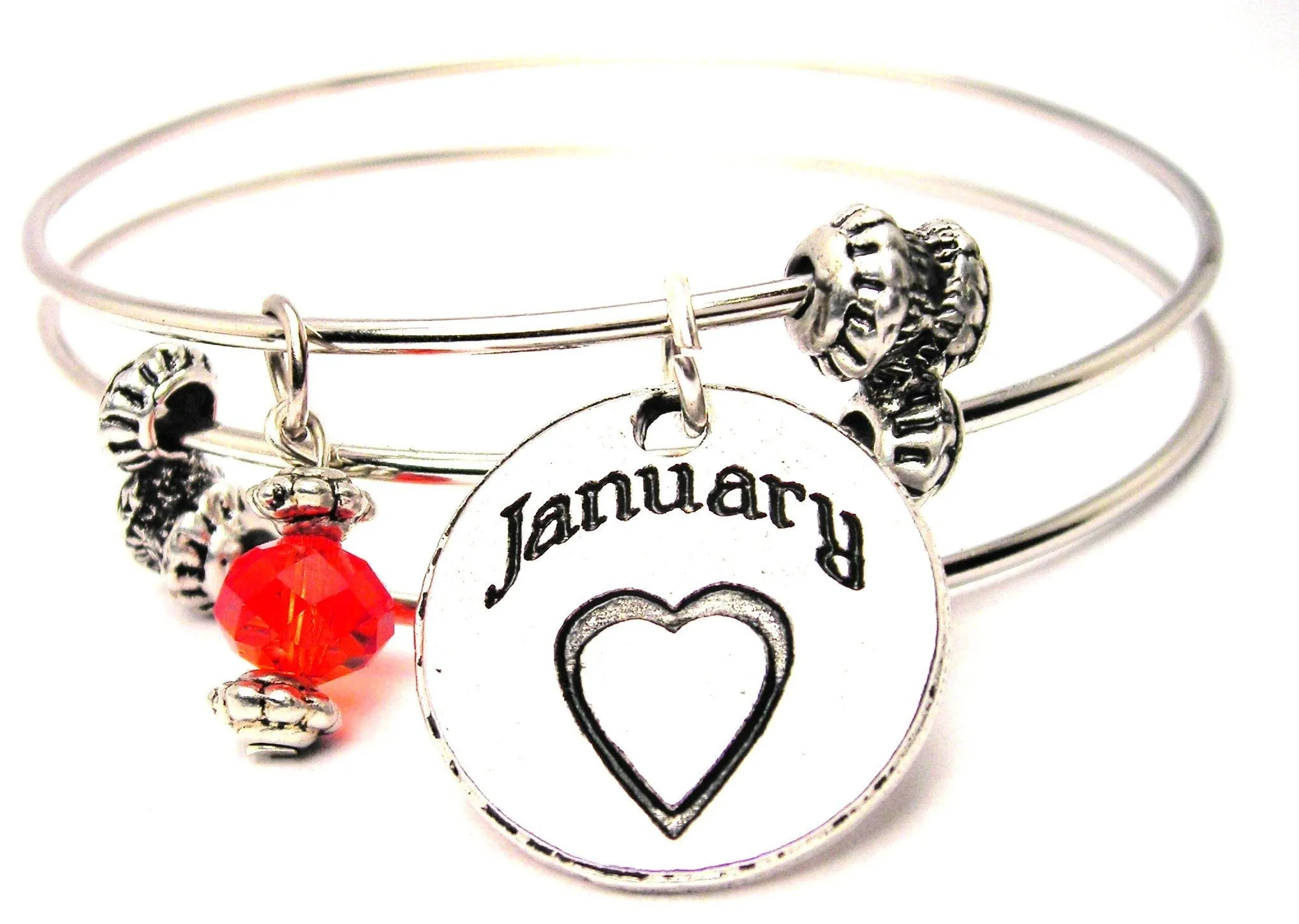 January Circle Triple Style Expandable Bangle Bracelet