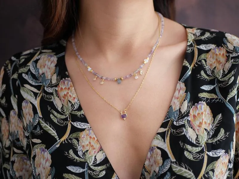 Kruti Amethyst Boho Necklace