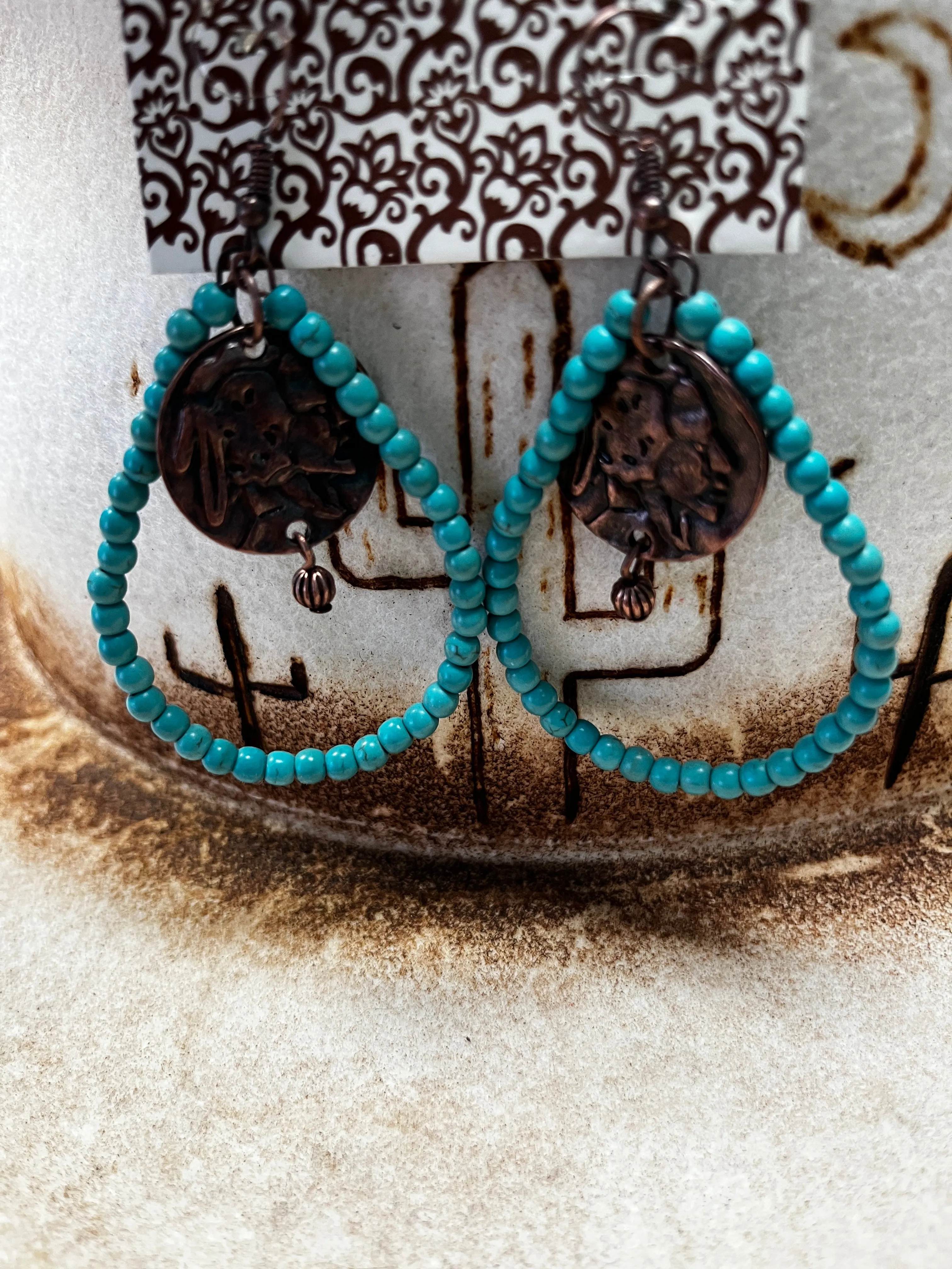 Layna Copper & Turq Earrings