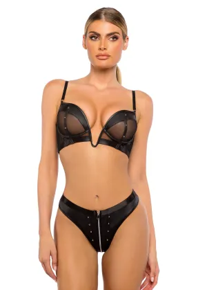 LI699 - Lust & Leather 2-Piece Short Set