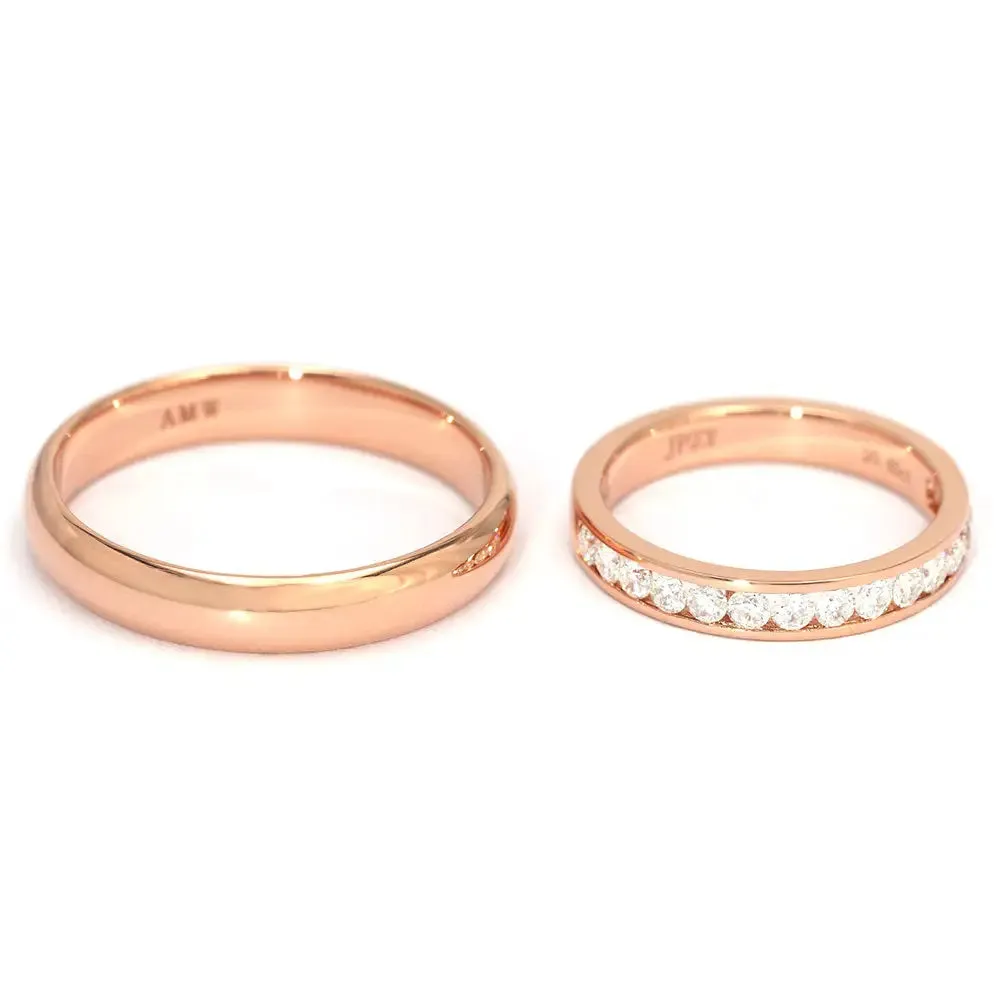 Matching Wedding Rings in 18K gold