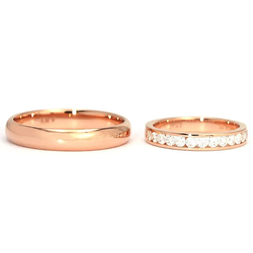 Matching Wedding Rings in 18K gold