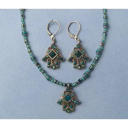 Michal Golan Chinese Turquoise Hamsa Earrings