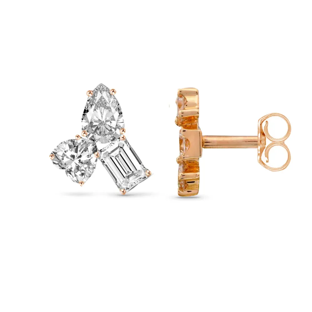 Mini Mixed Shapes Trio Diamond Studs