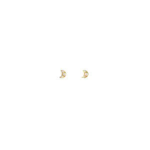 Mini Moon Studs | 10k Gold