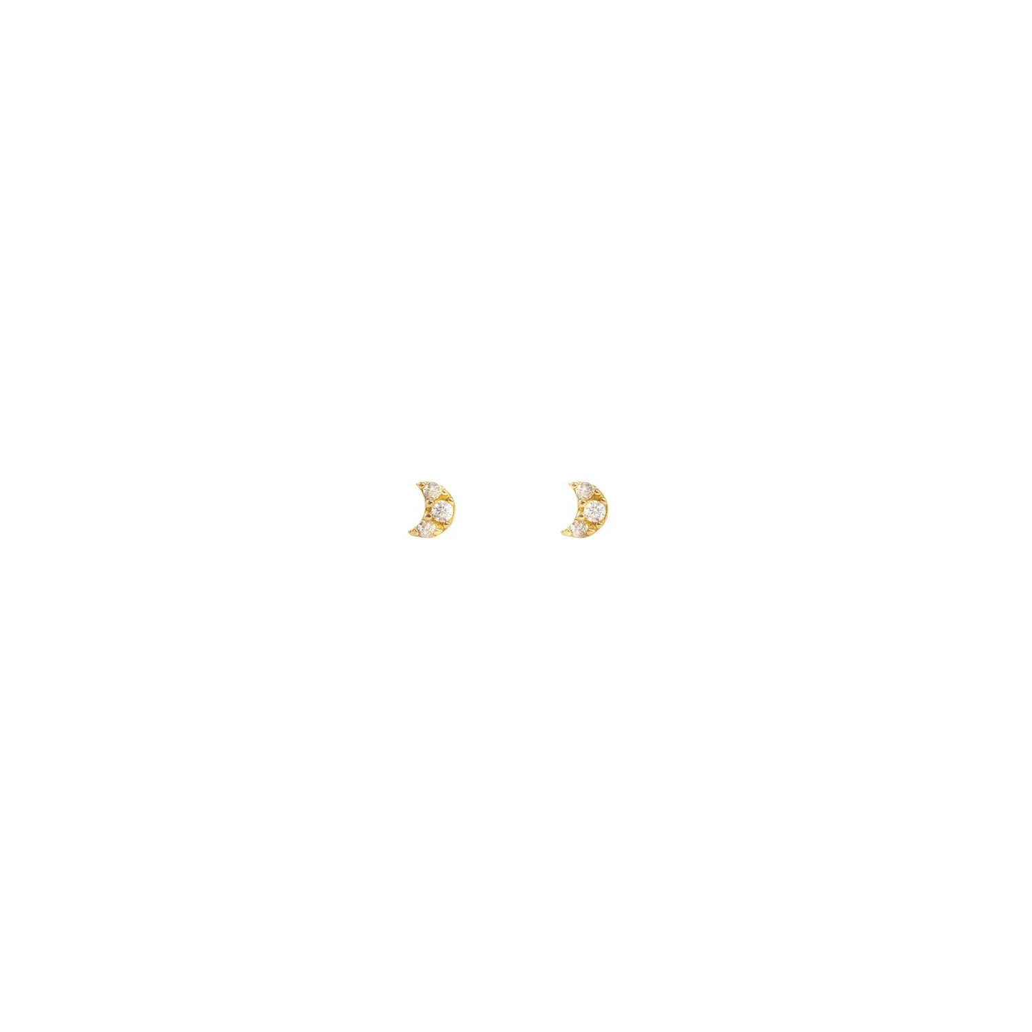 Mini Moon Studs | 10k Gold