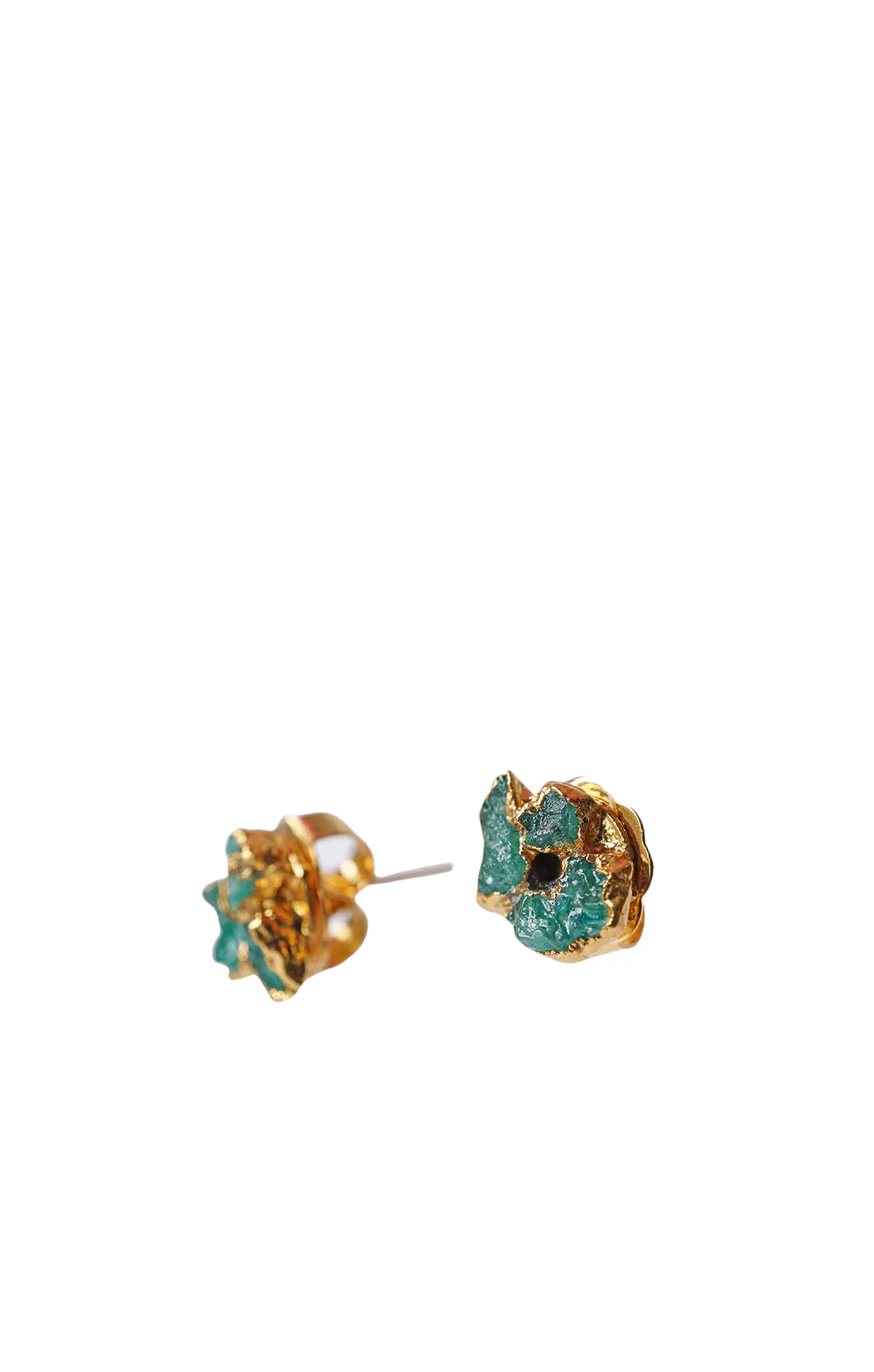 Mini Raw Emerald Studs