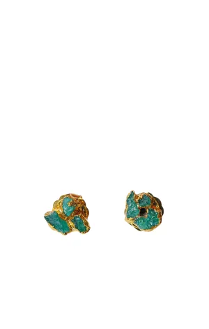 Mini Raw Emerald Studs