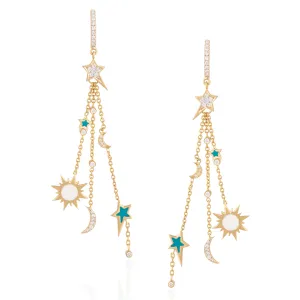 Moon, Star, & Sun Dangle Earrings